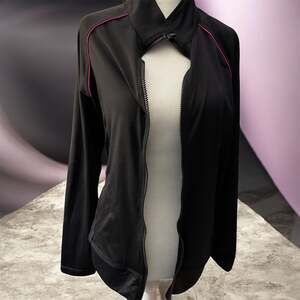 Danskin Now Black & Pink Contrast Zip-Up Jacket